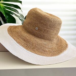 florabella Lucia Brim Sunhat in Natural & White‎